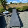2 black pvc Sun loungers ahd grey cushions Image 2
