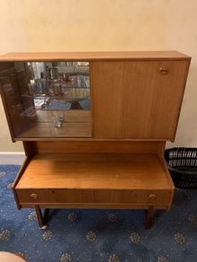 Vintage Mid-Century Teak Bureau / Display Cabinet