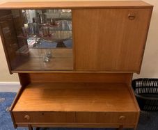 Vintage Mid-Century Teak Bureau / Display Cabinet