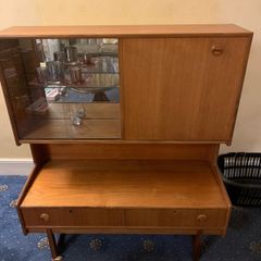 Vintage Mid-Century Teak Bureau / Display Cabinet