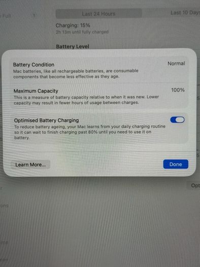 MacBook Air 13 Inch M2 - 8GB RAM, 256GB SSD, Silver, 100% Battery Health