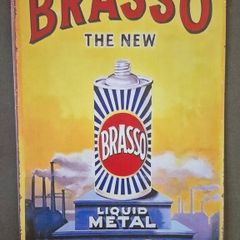 Vintage Style  Metal Sign. Brasso, metal Polish advertisement.