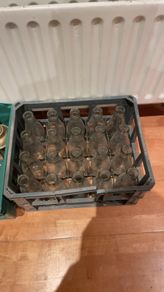 vintage full milk bottle crate
