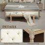 French Style Vintage Wooden Bench, Cream White Tufted Upholstered Seat, Classic Carved Wood Frame for Bedroom, Hallway & Entryway Image 4