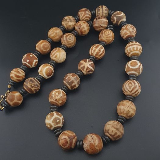 Burmese Antique Pumtek Pyu Beads Necklace 24 inches