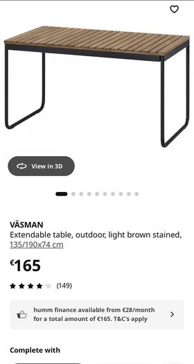 IKEA Vasman garden dining set