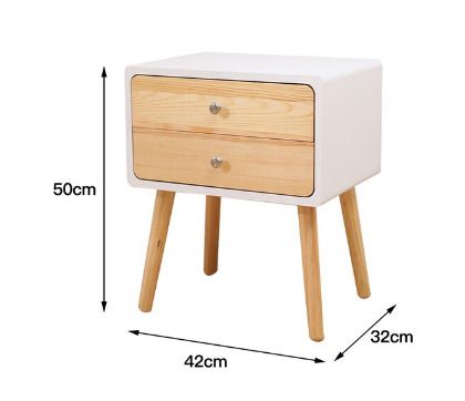 BRAND NEW Nordic Bedside Cabinet Nightstand With Drawers Organizer Storage  42x32x50cm