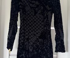 Balmain x H&M Black Velvet Sheer Mini Dress EU 34