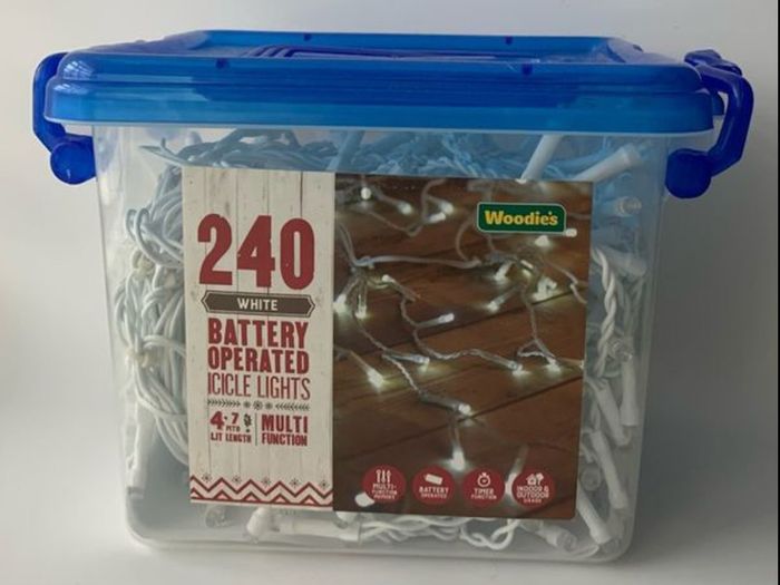 BRAND NEW 240 Icicle Christmas Lights - Battery Operated
