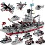 554PCS Army Ocean Cruiser Warship Building Blocks Aircraft Weapon Ship Bricks City Toys for Children Boy and Girl Compatible with Lego Image 3