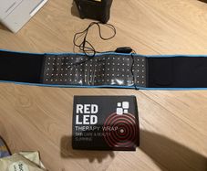 Red LED body wrap with USB cable and box