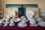 60 Piece Aynsley Cottage Garden Bone China Dinner And Tea Service / Set For 6 Person Setting Made In England Dishwasher And Microwave Safe