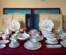 60 Piece Aynsley Cottage Garden Bone China Dinner And Tea Service / Set For 6 Person Setting Made In England Dishwasher And Microwave Safe