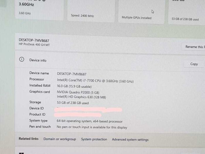 HP ProDesk 400 G4 MT - i7 | Quadro GPU | Workstation PC