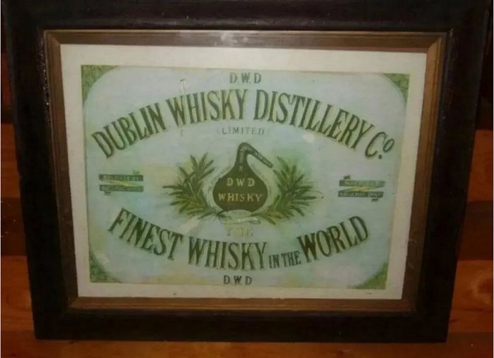 Vintage D.W.D. Dublin Whisky Distillery Framed Ad