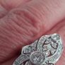 Antique Art Deco 14 Carat White Gold and Diamond Ring Image 6
