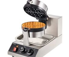 Commerical Round Waffle Maker 1300W Rotatable Non-Stick Waffle Iron 220V