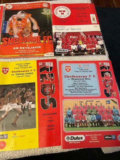League of Ireland soccer programmes mostly Shelbourne any 5 for 10 euro