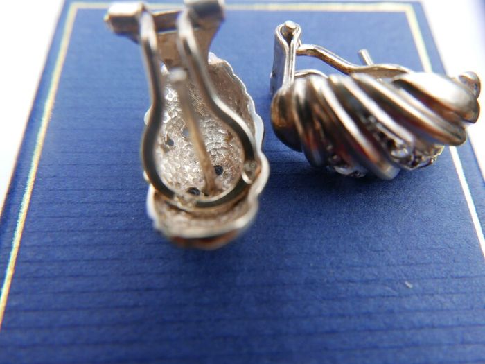 Vintage Sterling Silver  Earrings 1980s Gold Plated Shell Design 4,70g