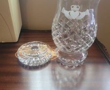 Galway Crystal Pillar Hurricane Candle Holder