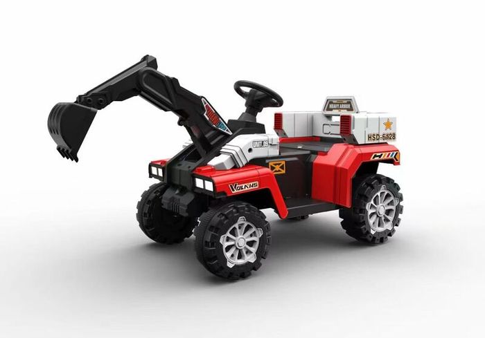 Kids Electric Ride-On Excavator 6V Construction Digger with Lights & Music