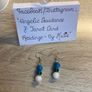 Handmade Glass Crystal And Mother Of Pearl Turquoise Earrings Image 2