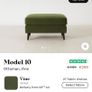 3  Seater Mid Century Style Sofa & Ottoman Image 3