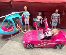 Barbie & friends, scooter , helicopter , car