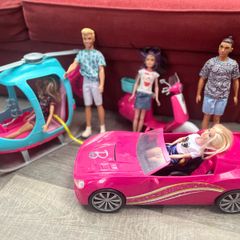 Barbie & friends, scooter , helicopter , car