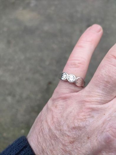 Sterling Silver Rub over CZ Solitaire ring