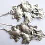 Poison ivy leaf earrings silver plated oxidized ivy leaf jewelry poison ivy antique look large silver Image 4