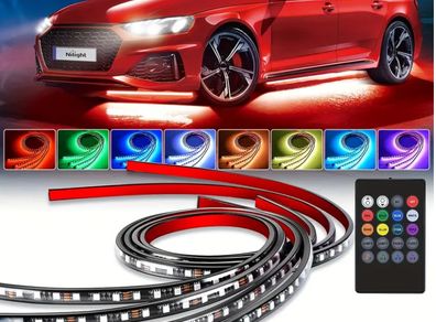 RGB LED Underglow Car Light Strips, Sound-Activated