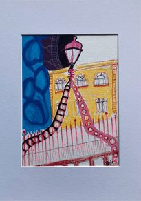 Original Drawing Original Art Dublin Art Ha'Penny Bridge Fauvist- on Auction