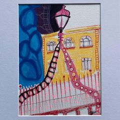 Original Drawing Original Art Dublin Art Ha'Penny Bridge Fauvist- on Auction