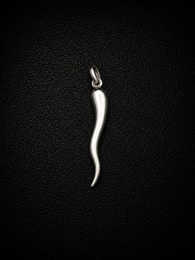 Vinrage 925 Sterling Silver Signed Cornicello Pendant, Luck & Protection Charm
