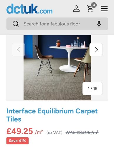 High Quality Interface Carpet Tiles.  Mint Condition