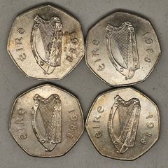 Ireland 1988 50p Dublin Millennium Uncirculated Coin Lot x4
