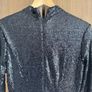 H&M black micro sequins long sleeve midi dress size 38 (12) Image 3