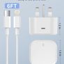 30W Fast Charger for iPhone,[MFi Certified] USB C Fast Charger Plug Power Adapter with 6FT Type C to Lightning Cable Compatible with iPhone 14/13/12/11 Pro/Pro Max/XS Max/XS/XR/X/SE/8/iPad and More Image 6