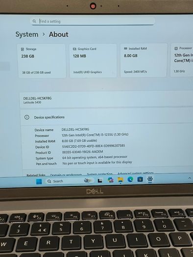 Dell Latitude 5430 (12th Gen) Core i5 1245U 8GB RAM 256GB SSD Windows 11 Pro 14.1" FHD Laptop (SALE PRICE)