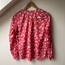 Marc O'Polo Organic Cotton Coral Pink Floral Blouse Size 34 Relaxed Fit Image 5