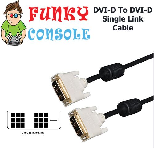 DVI-D TO DVI-D Single Cable Link Monitor PC Video HDTV Lead 1.8M 18+1 Pin DVI