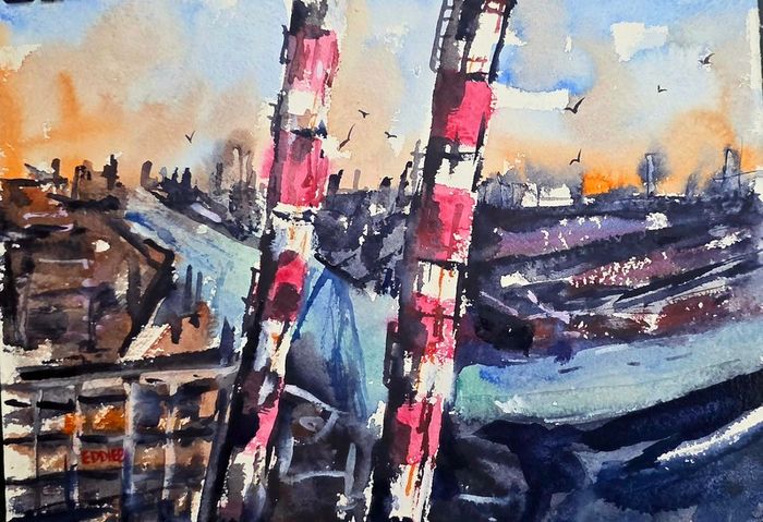 poolbeg City watercolour