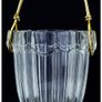 Mid Century Modern Bohemian 1960s August Walther Crystal Ice Bucket, Gold Handle Image 3