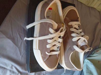 ladies new taupe platform converse trainers size 5