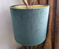Green and gold bunny lamp