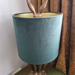 Green and gold bunny lamp