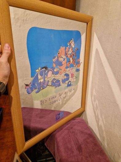 Vintage Winnie the Pooh framed mirror picture