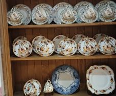 Antique cups, saucers and plates