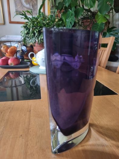 Flat vase Polish art glass - Krosno